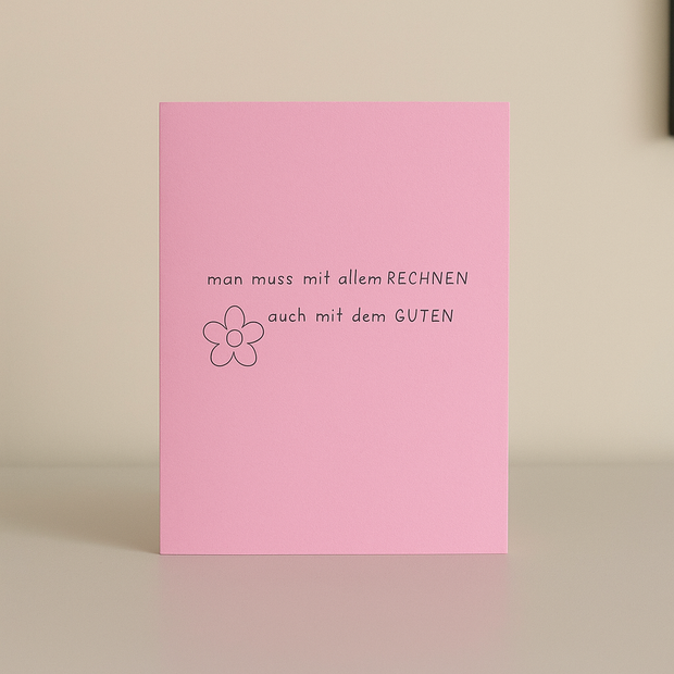 Postkarte "mit allem rechnen"