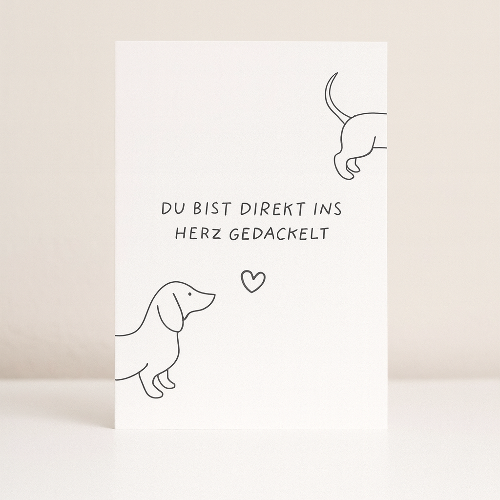 Postkarte "Ins Herz gedackelt"