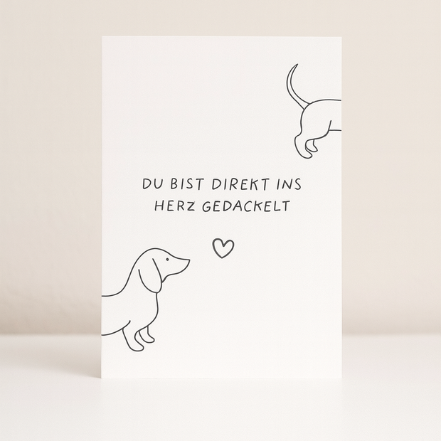 Postkarte "Ins Herz gedackelt"