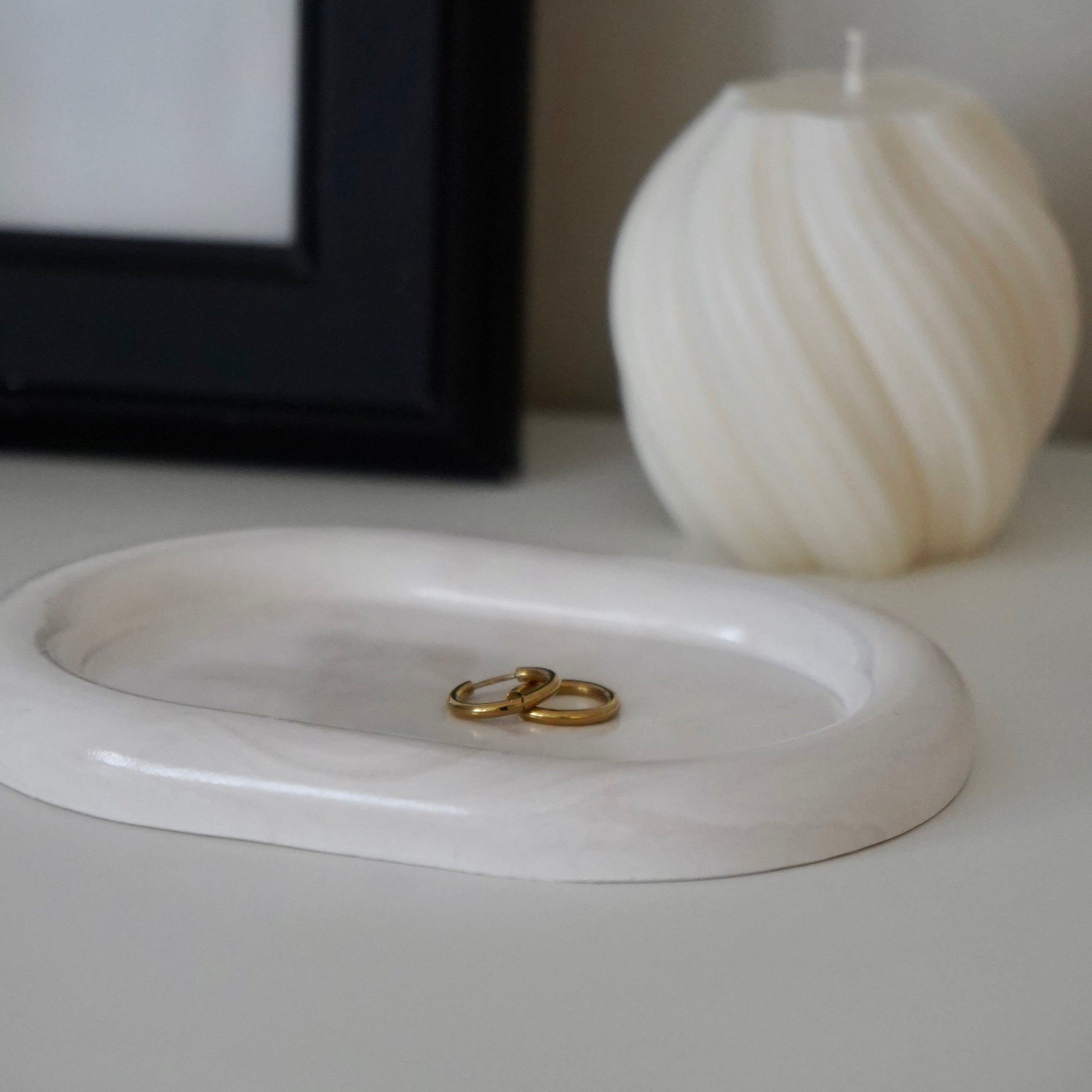 hangefertigtes Tablett Oval