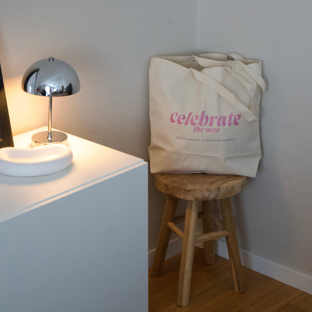 Stoffbeutel Baumwolle "Celebrate the now"