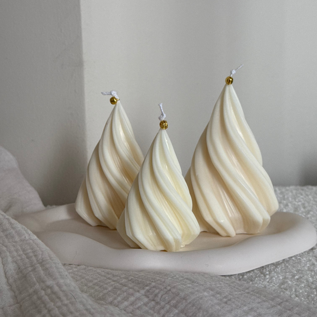 "Swirl" Tannenbaum Kerze