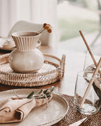 Tablett aus Bambus in Natur mit Griffen