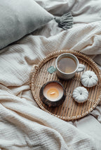 Tablett aus Bambus in Natur mit Griffen