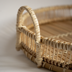 Tablett aus Bambus in Natur mit Griffen