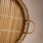 Tablett aus Bambus in Natur mit Griffen